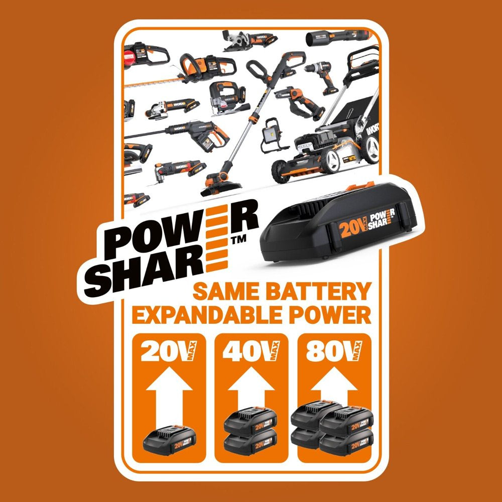 Worx 40V Cordless Lawn Mower 14′′ with Intellicut, Mulching, 2x20V 4.0Ah Batteries and Charger Included