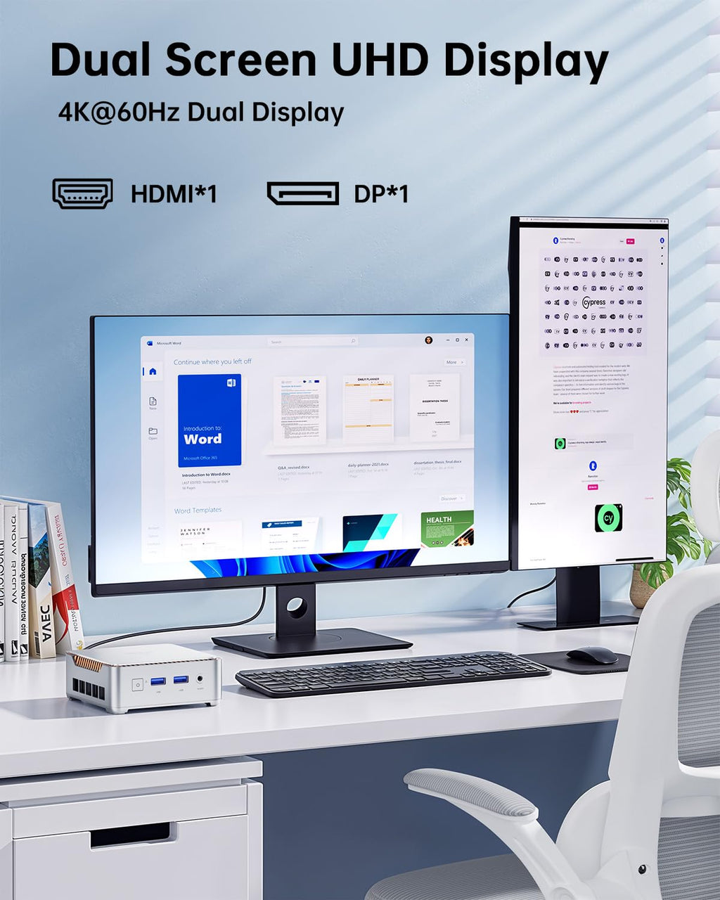 KAMRUI GK3Plus Mini PC, 16GB RAM 512GB M.2 SSD Mini Computers