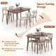 5-Piece Dining Table Set for 4 with Rubber Wood Frame and Padded Set