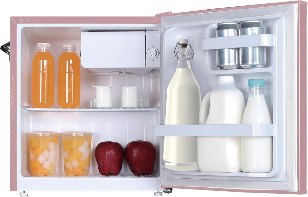 Frigidaire EFR176 Retro Compact Fridge with Chiller Mini Refrigerator with Built-in Bottle Opener for Office, Bedroom, Dorm Room or Cabin, 1.6 cu ft 16" D x 18" W x 18.5" H, Moonlight