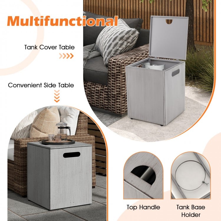 42 Inch 50,000 BTU Outdoor Rectangular Fire Table with Tank Holder