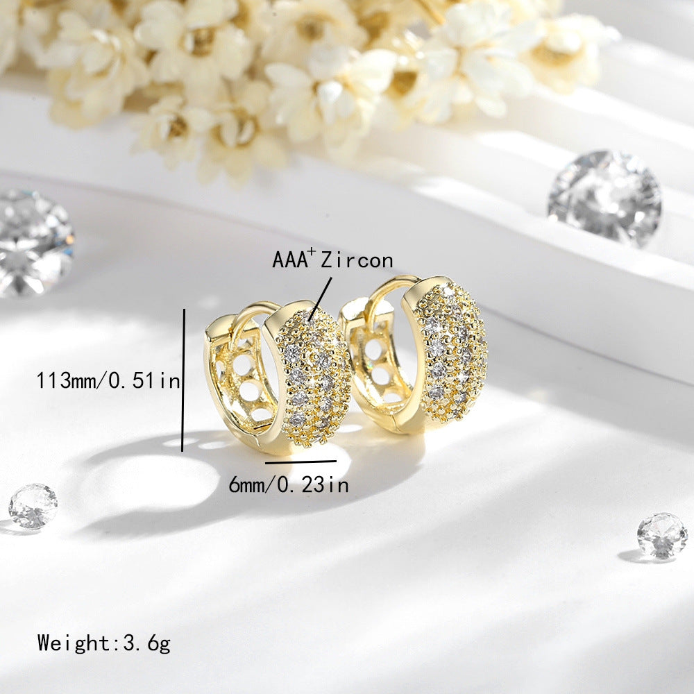 Women's 14K Gold Zircon Earrings