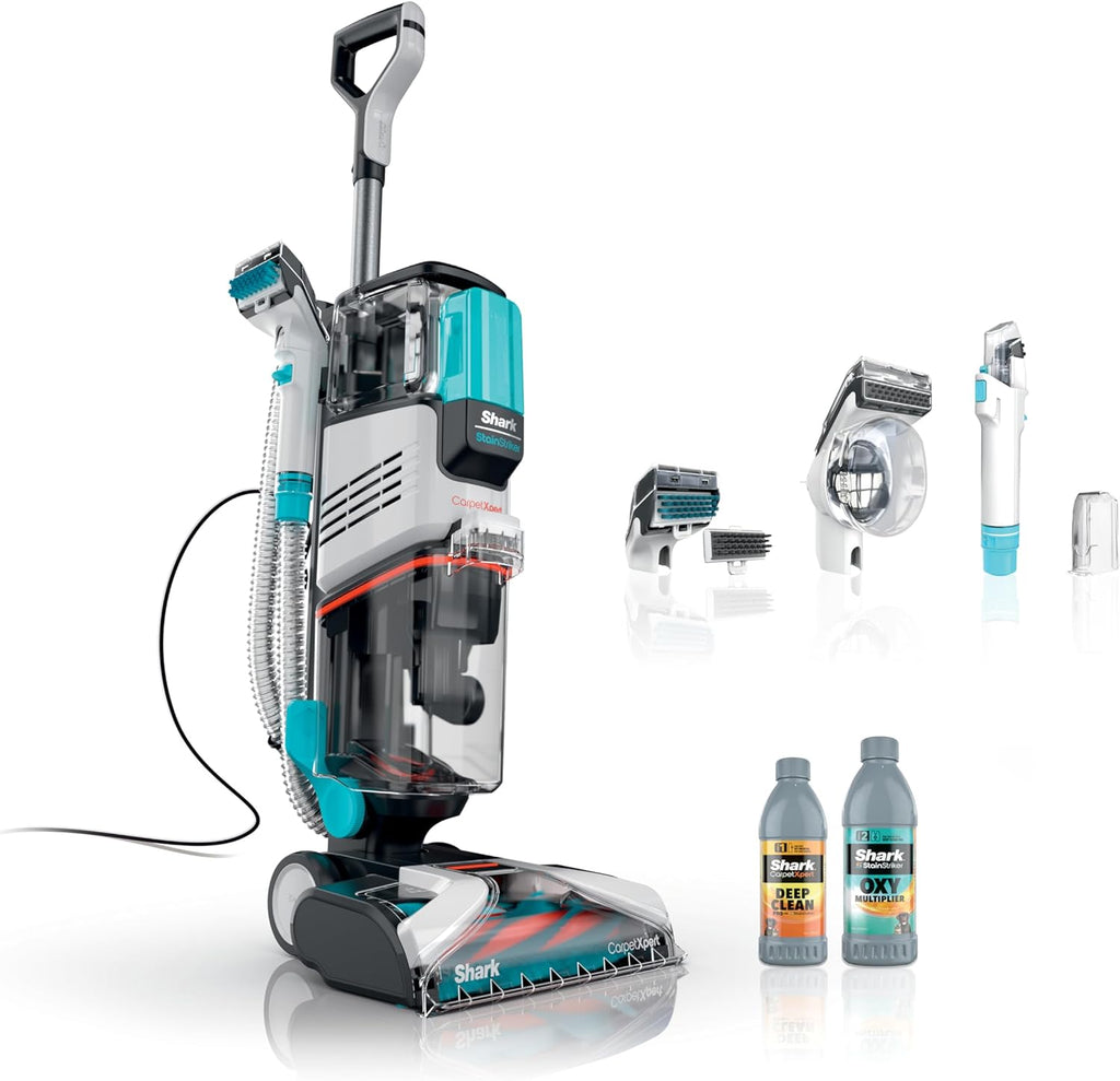 Shark CarpetXpert EX201 Carpet Cleaner, Cyan  C Deep Cleaning with StainStriker, Perfect for Pets, Includes Spot & Stain Remover Tools