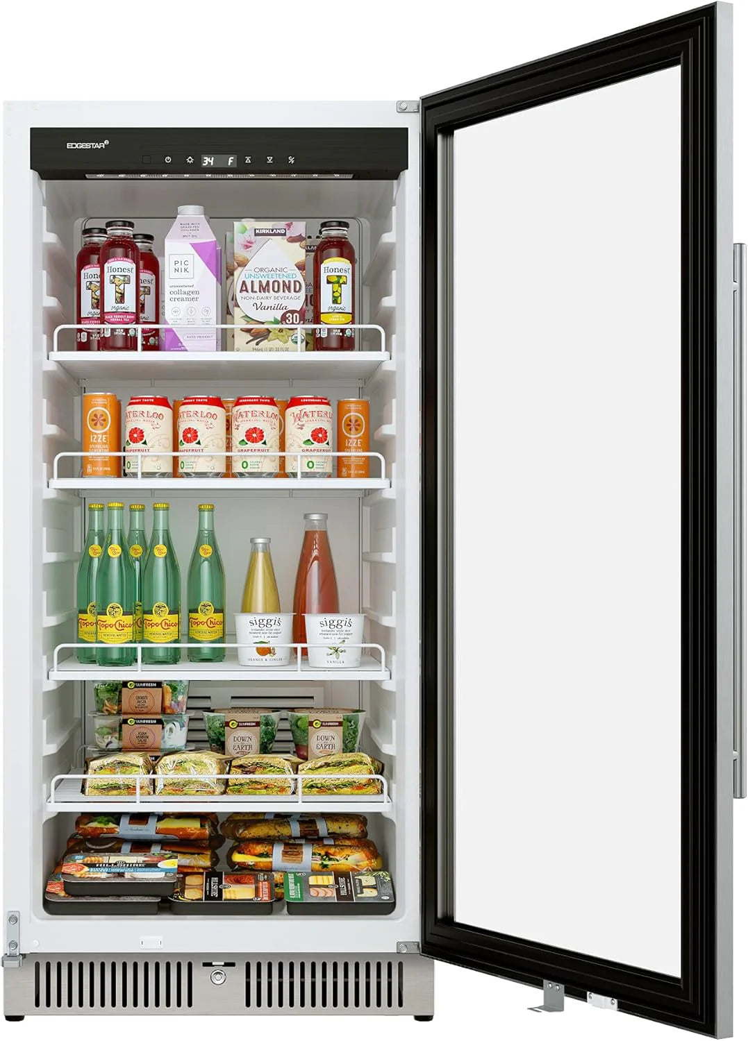 EdgeStar VBM101 22" Wide 10.1 Cu. Ft. Commercial Beverage Merchandiser �C Stainless Steel, Temp Alarm, Reversible Door