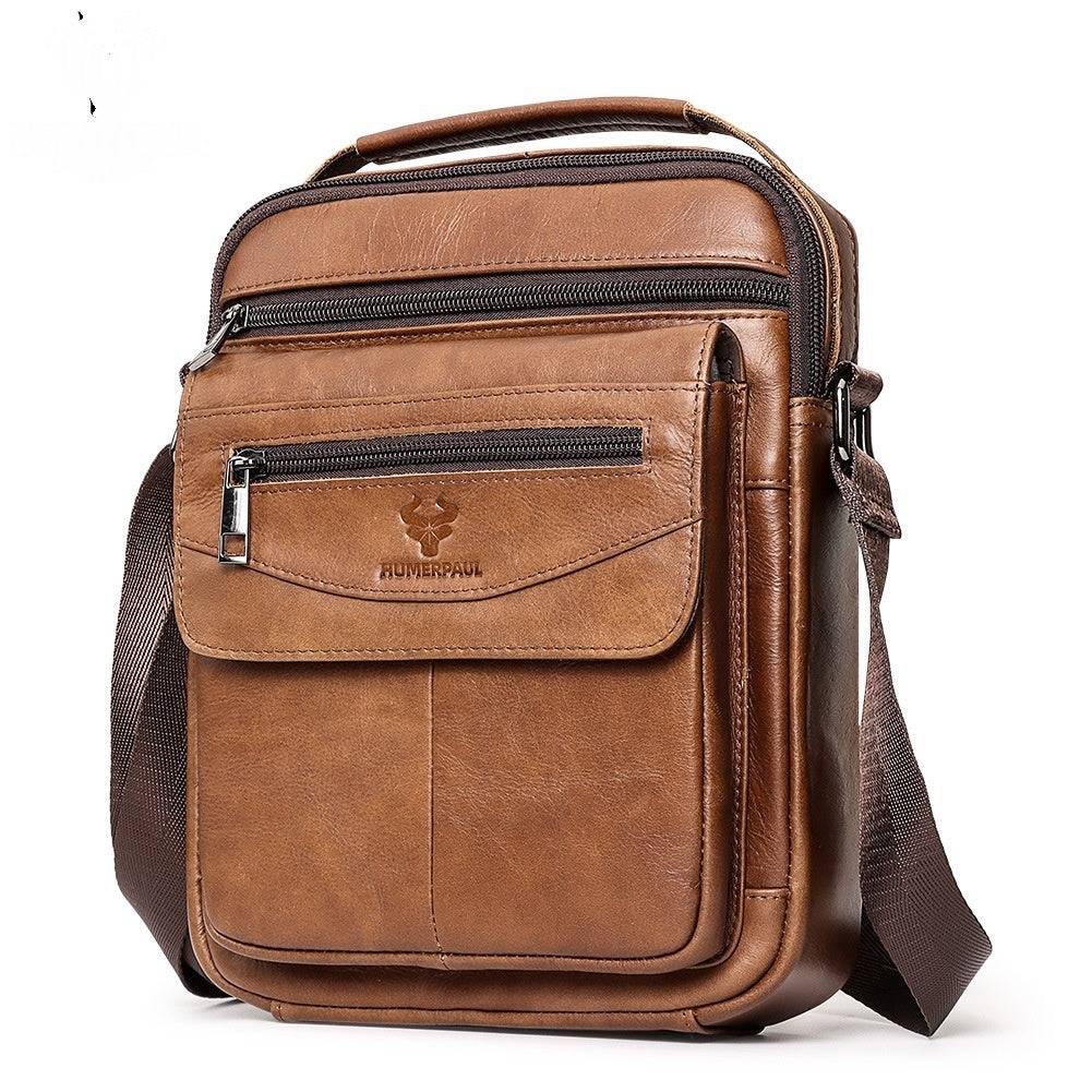 Casual Cross-border Mens Backpack Made From Full-grain Cowhide Leather