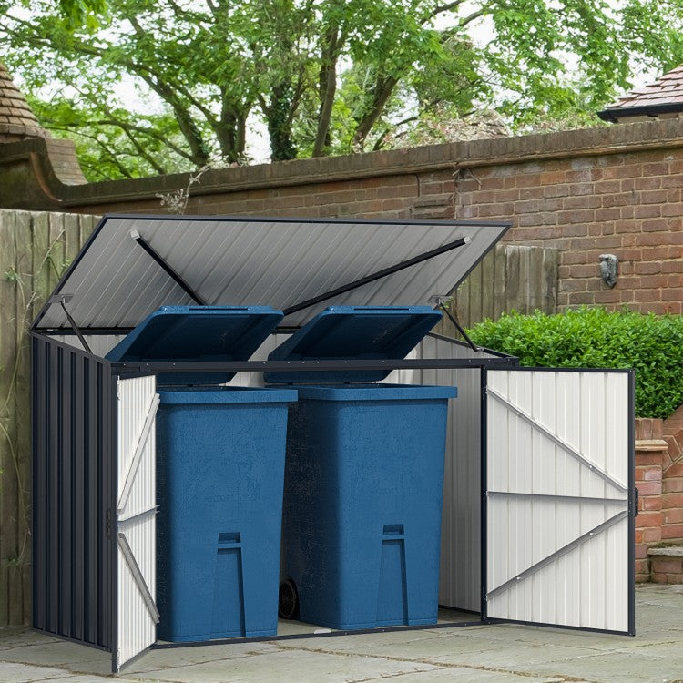 6.3 x 2.8 FT Metal Outdoor Storage Shed Rustproof Steel Tool Shed with Lockable Door