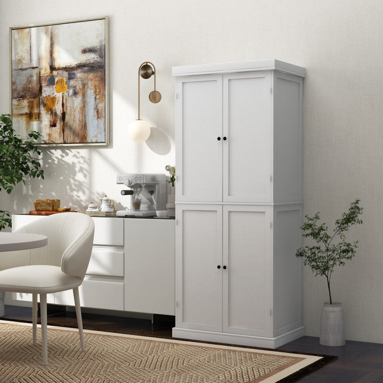 72.5 Inches Tall Buffet Cabinet with 6-Tier Shelves and 4 Doors
