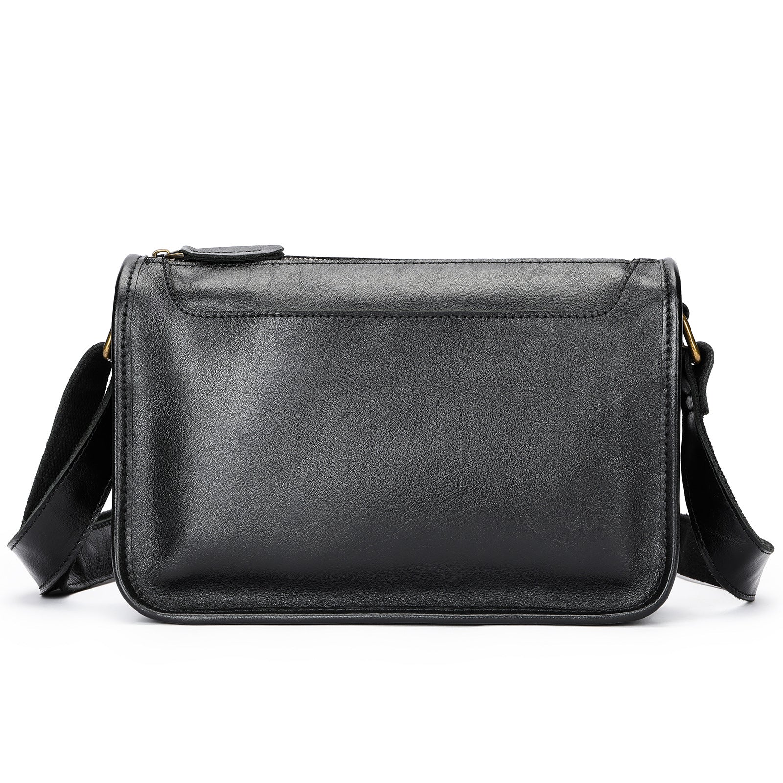 Genuine Leather Mens Shoulder Fashion Saddle Leather Crossbody Casual Messenger Bag