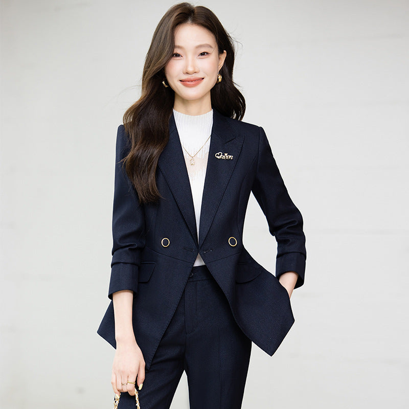 Women's Long-Sleeve Blazer With Collar