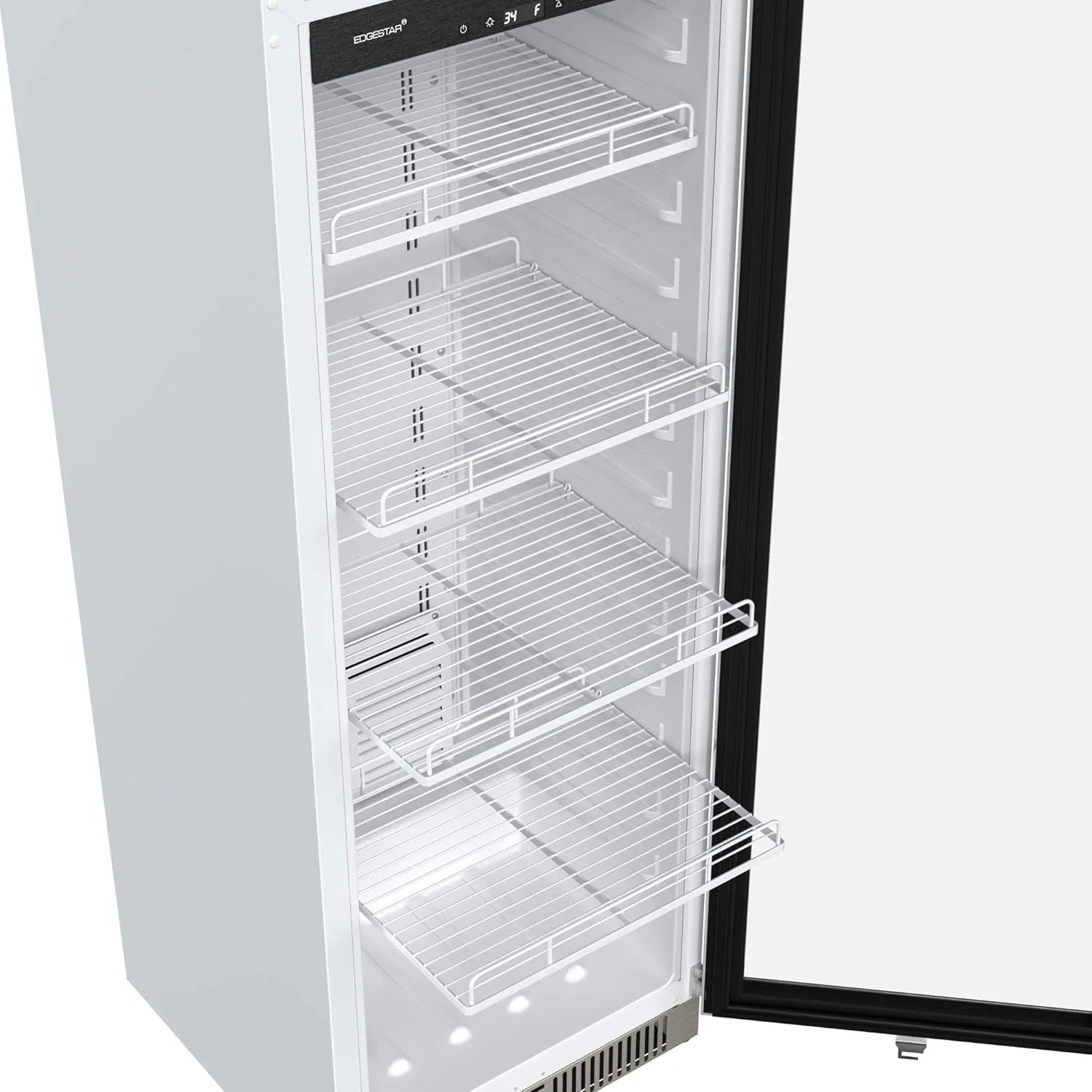 EdgeStar VBM101 22" Wide 10.1 Cu. Ft. Commercial Beverage Merchandiser �C Stainless Steel, Temp Alarm, Reversible Door