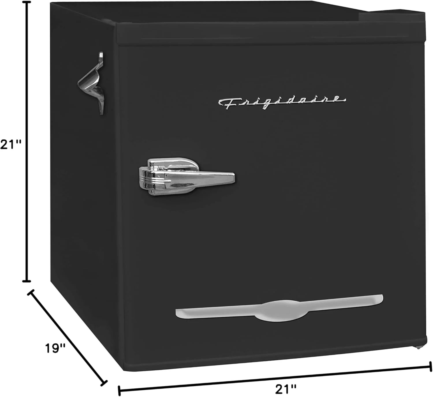 Frigidaire EFR176 Retro Compact Fridge with Chiller Mini Refrigerator with Built-in Bottle Opener for Office, Bedroom, Dorm Room or Cabin, 1.6 cu ft 16" D x 18" W x 18.5" H, Moonlight