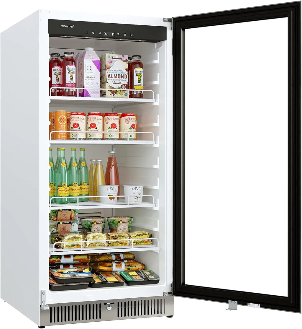 EdgeStar VBM101 22" Wide 10.1 Cu. Ft. Commercial Beverage Merchandiser �C Stainless Steel, Temp Alarm, Reversible Door