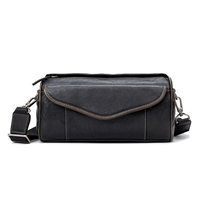 Vintage Crossbody Bag Handheld Vegetable-Tanned Leather Mens