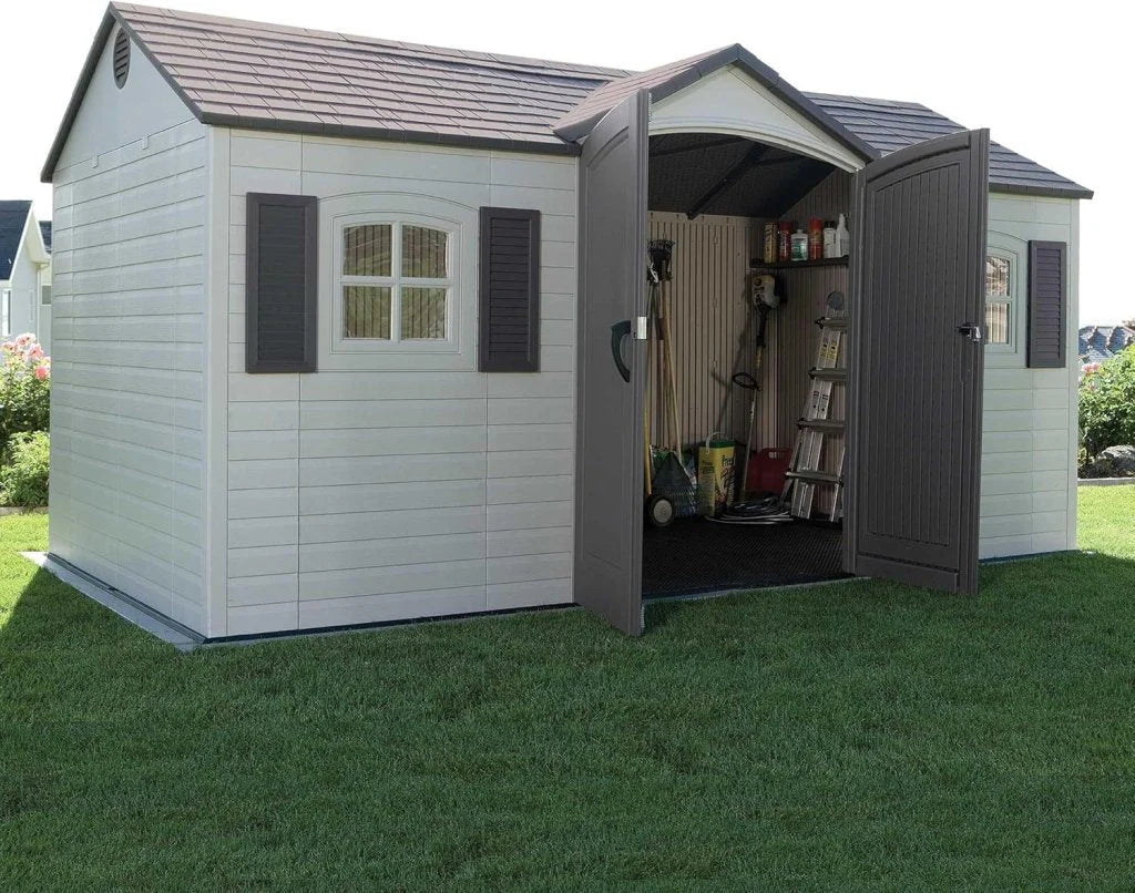 Lifetime 6446 Outdoor Storage Shed, 8 x 15 Foot, Desert Sand