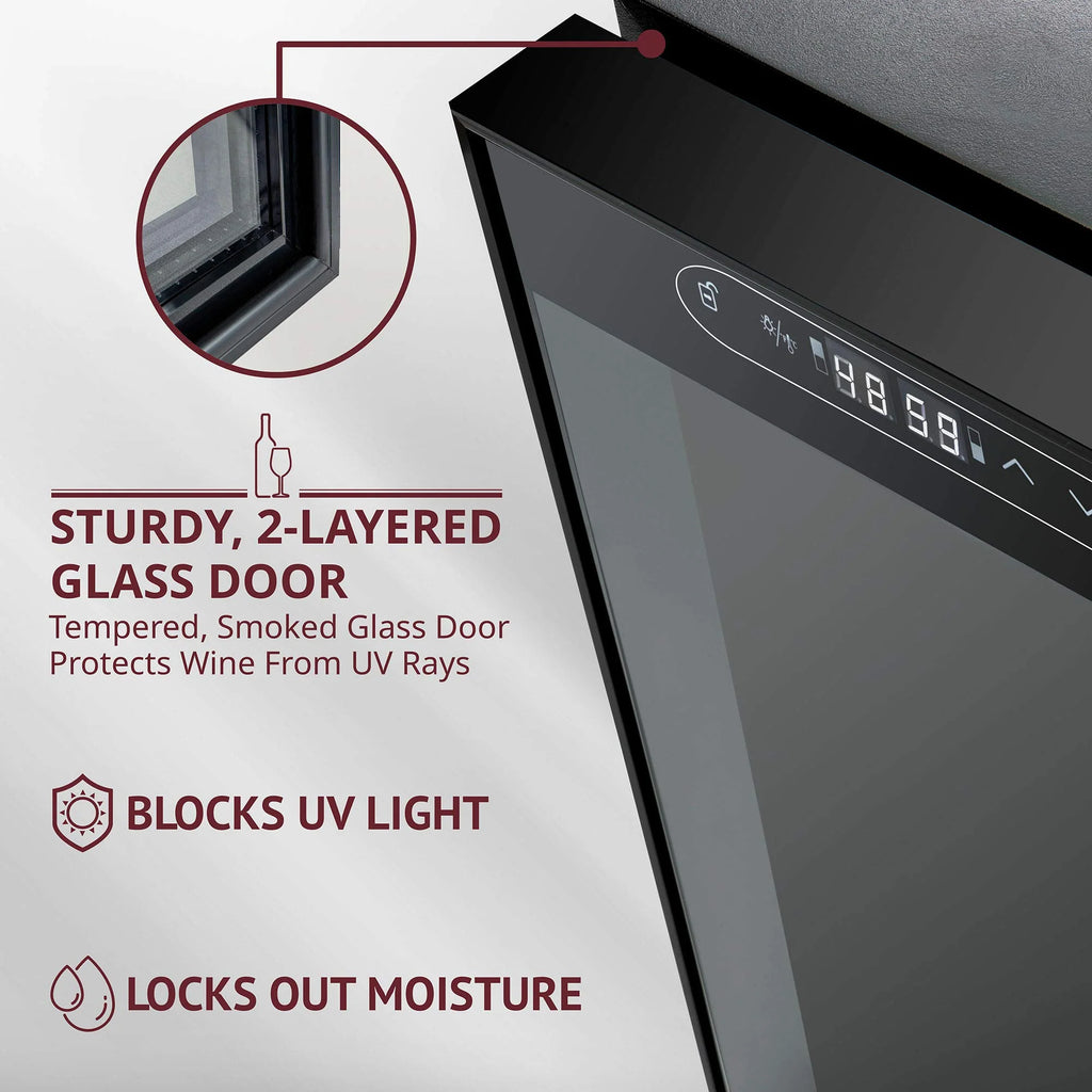 SCHMECKE 33 Bottle Dual Zone Wine Cooler Refrigerator