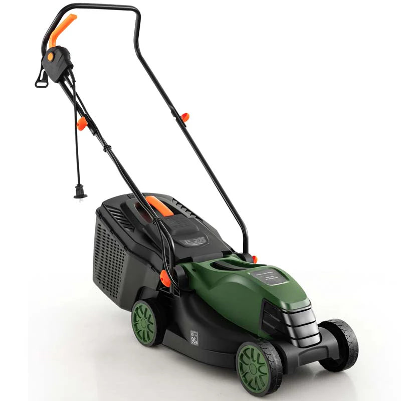 10 AMP 13" Electric Push Lawn Mower 2-in-1 Walk-Behind Lawnmower with Collection Box, 3 Adjustable Height Position