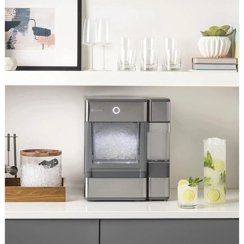 GE Profile Opal Countertop Nugget Ice Maker, Stainless Steel, Bluetooth, Portable, Quick Ice Production