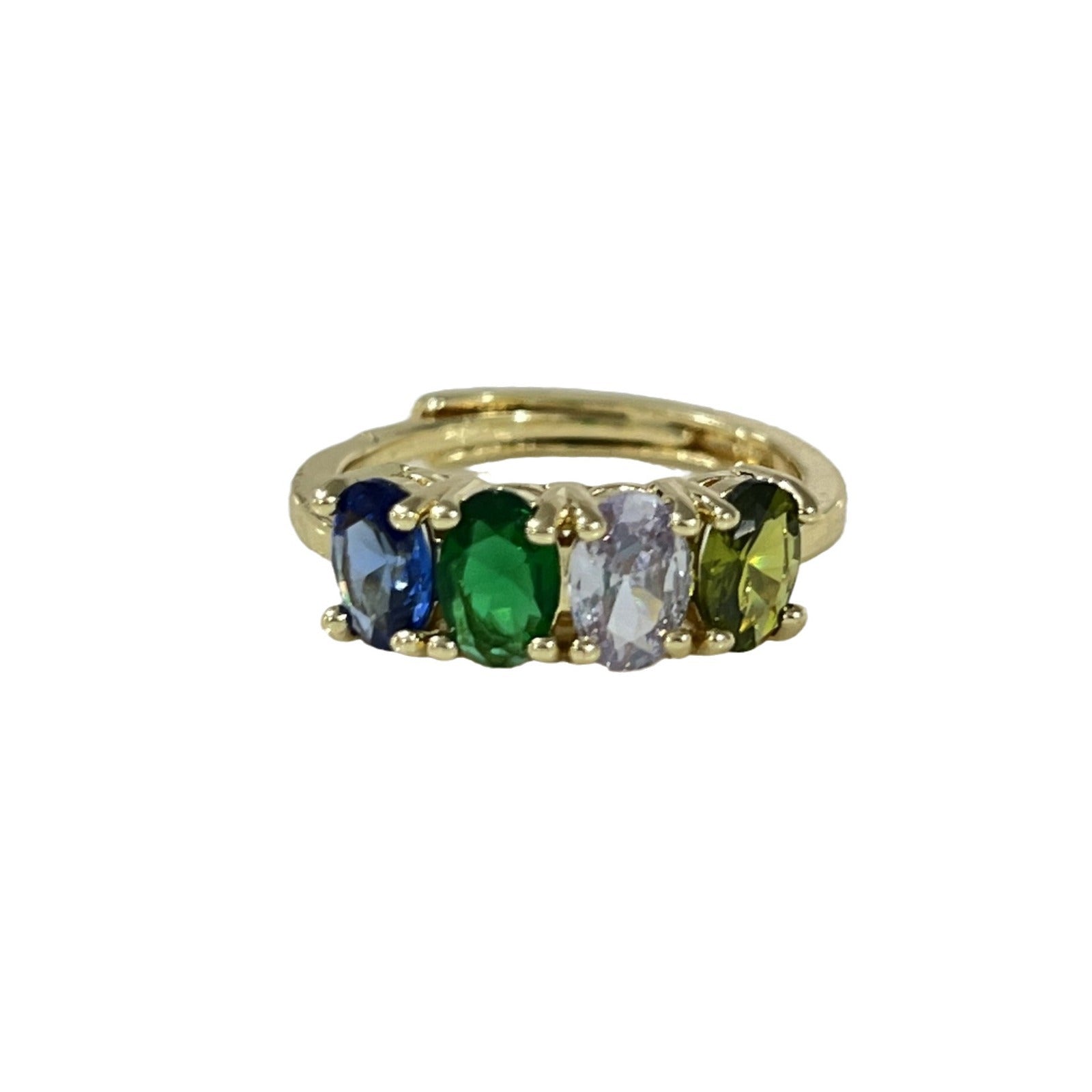 Zircon-inlaid Sweet Multi-colored Ring For Women
