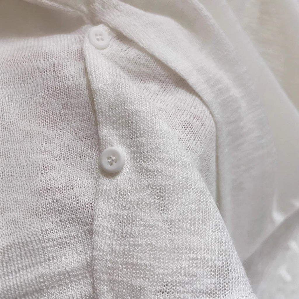 Korean-style Buttoned Crossover Hem Short-sleeve T-shirt