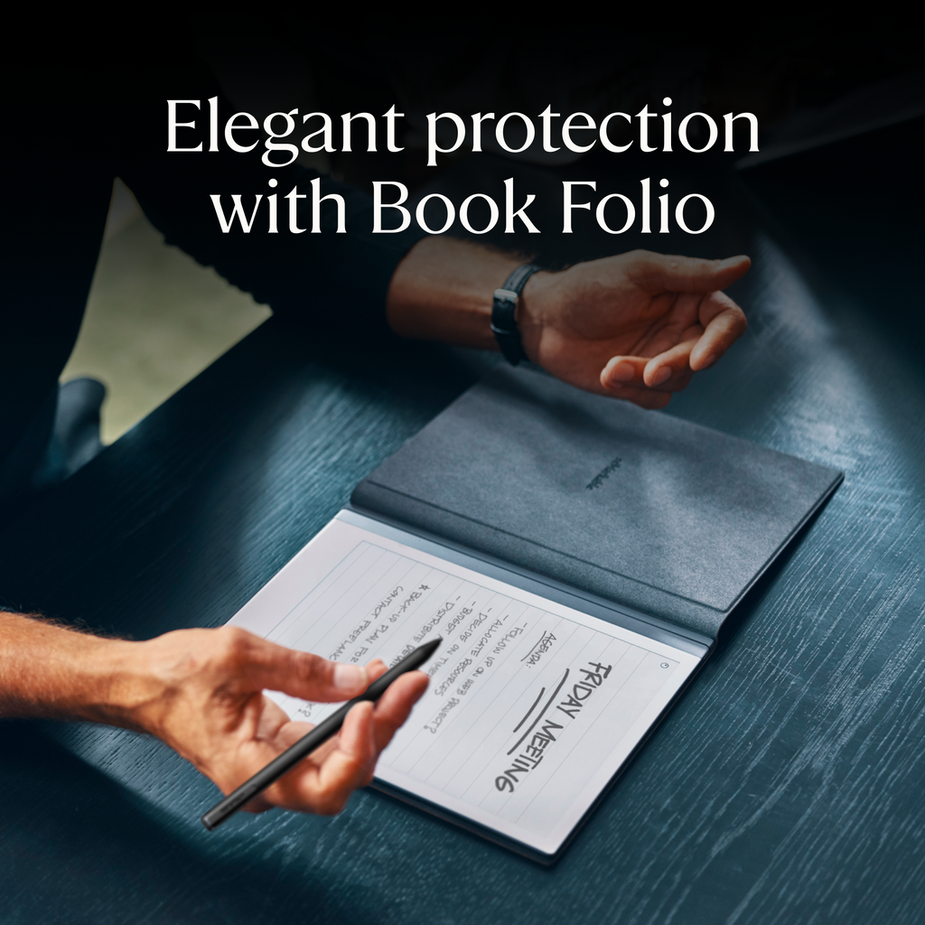 reMarkable 2 – 10.3” Paper Tablet with Marker Plus and Premium Leather Book Folio – Black