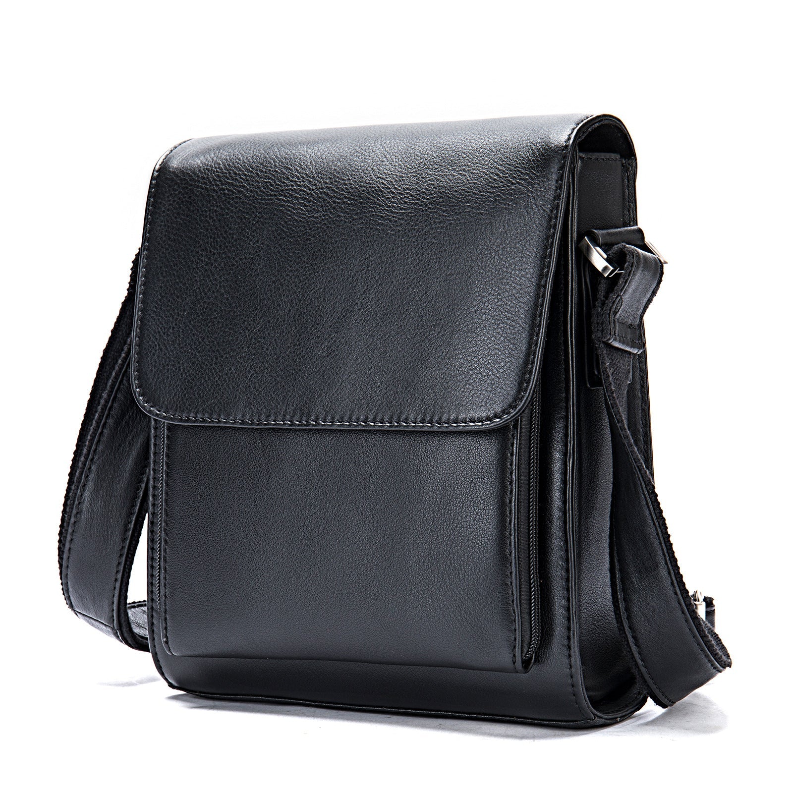 Genuine Leather Mens Shoulder Fashion Saddle Leather Crossbody Casual Messenger Bag
