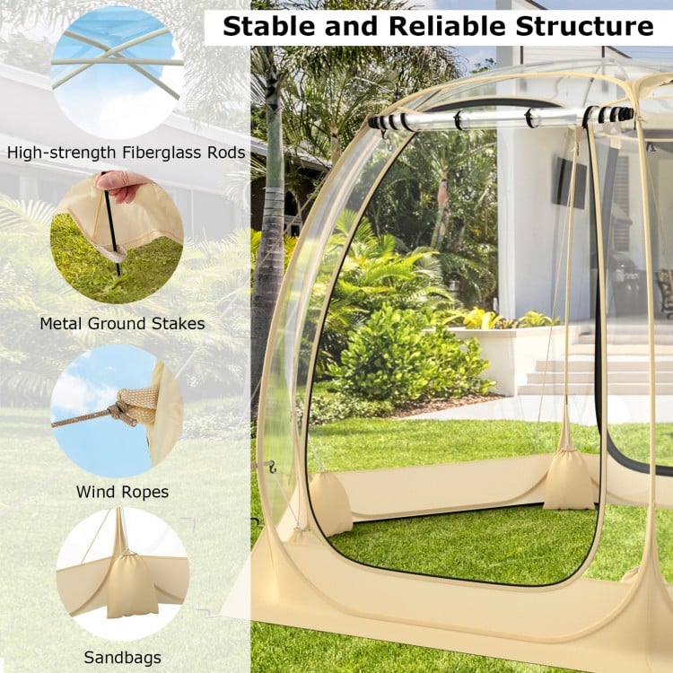 11 x 11 Feet Clear Dome Pop up Bubble Tent with Carrying Bag for 6-10 People