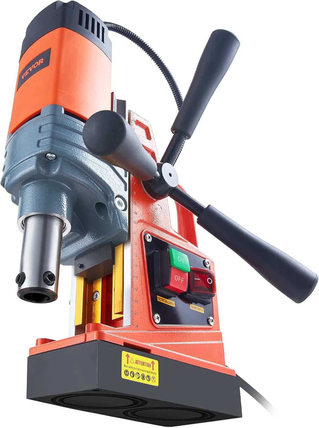 Mag Drill Press, 1550W 2" Boring Diameter, 2922lbf Power Magnetic Drill, 500 PRM, 10-Speed, Electric Drilling Machine for Metal Surface, Industrial and Home Improvement